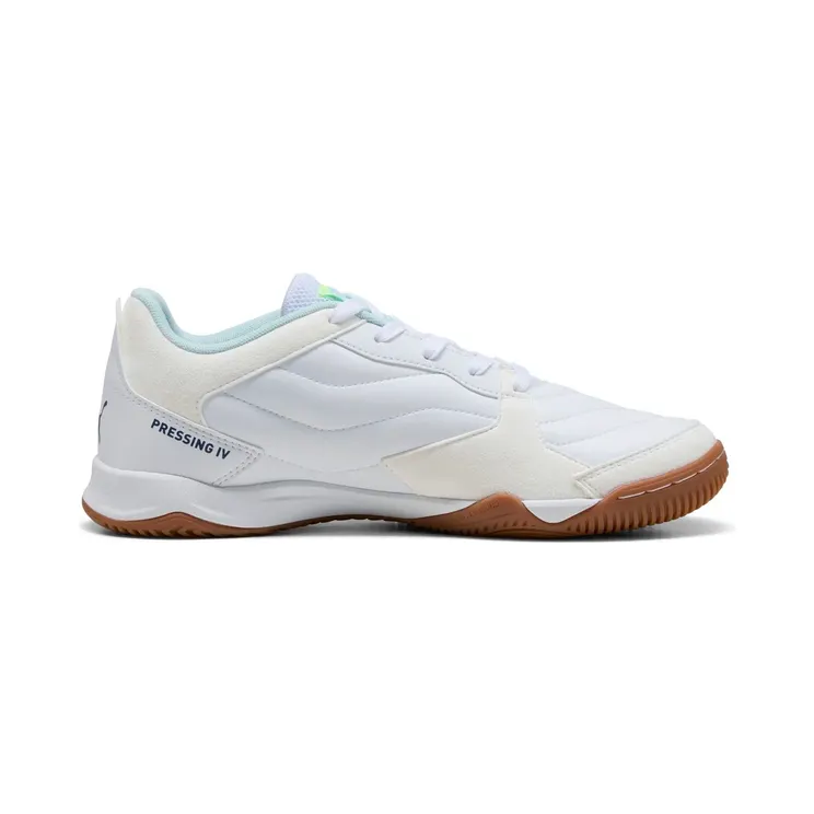 Puma Pressing IV Hallen-Fußballschuhe 01 Puma white/aqua/fizzy light/sea glass 43 “White EU” (108570)