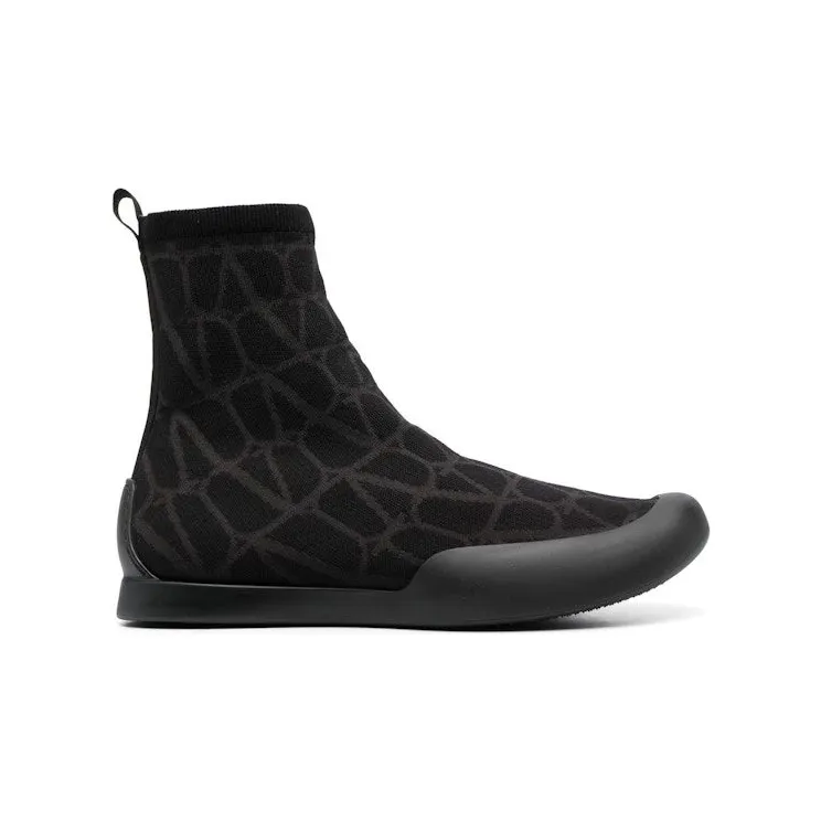 Valentino Toile Iconographe Sock Boot Black (YS0H35JFX)
