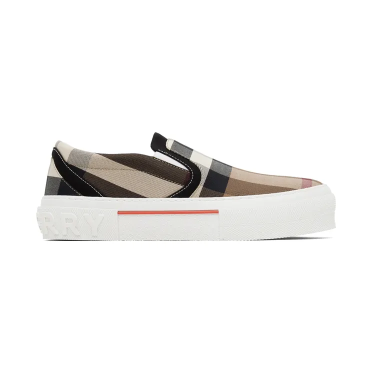 Burberry Beige Exaggerated Check Sneakers (8056762)