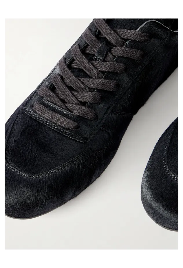 Rick Owens Minimal Sneaks Pony Hair Sneakers Black (RU02F4889) (5)