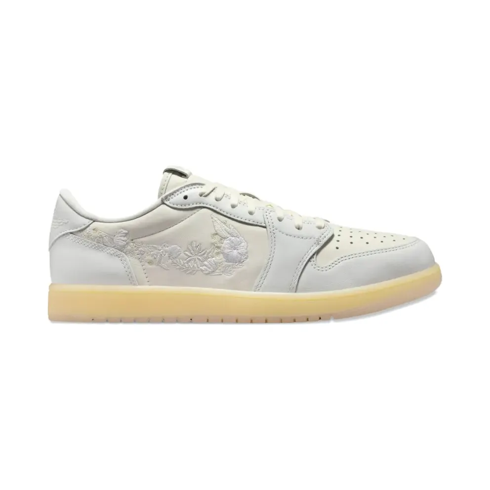 Nike Air Jordan 1 Low OG with Embroidered Flowers – White (IF4391)