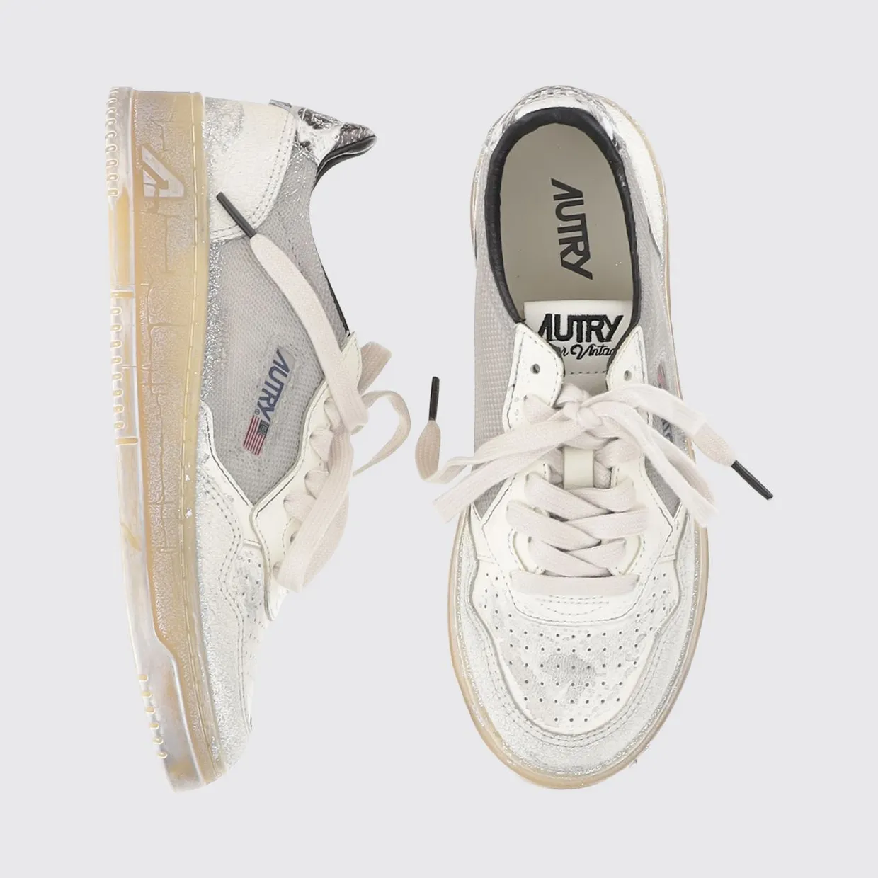 Autry Medalist Low Super Vintage Sneakers in Used Leather and Mesh Red (AVLWME01) (2)