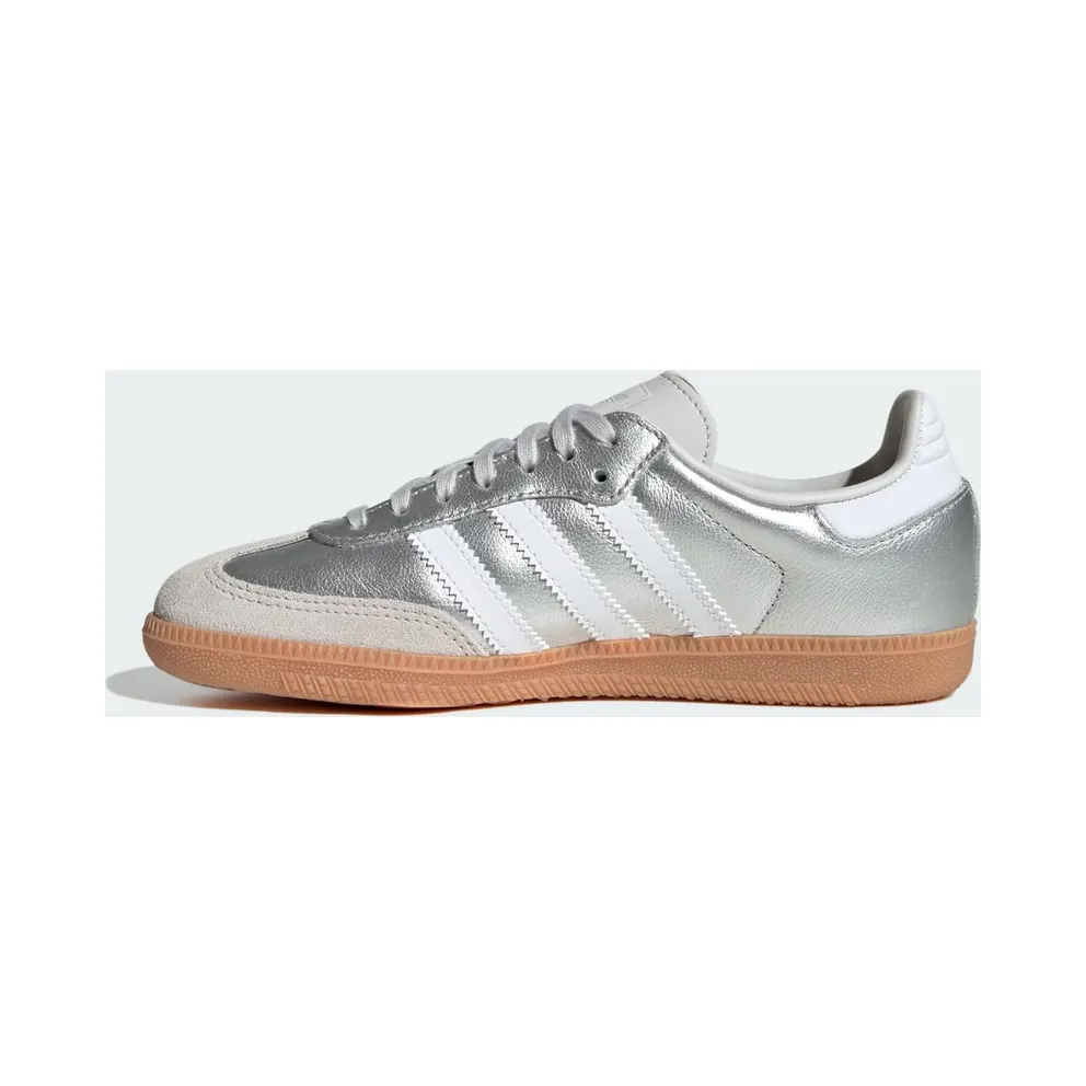 Adidas SAMBA OG Shoes Silver Metallic / Cloud White / Gum (KK2327)