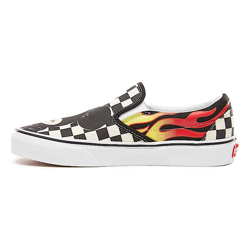 Vans Slip-On Disney Mickey and Minnie (W) Mickey Mouse And Minnie Mouse/Checker Flame (VN0A38F7UJ4)