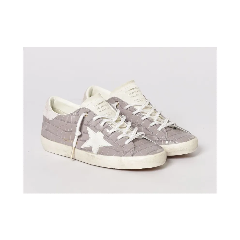 Golden goose Super-Star Crocodile Print Leather Sneakers Lilac (GWF01002F00811845405)