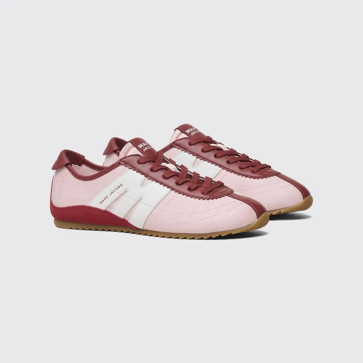 Marc Jacobs The 400 Bleecker Runner Bicolor Leather and Suede Sneakers Pink (2P6FSN001F07681)