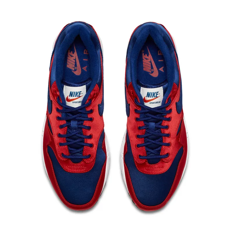 Nike Air Max 1 Satin University Red Deep Royal Blue University Red/White-Black-Deep Royal Blue (AO1021-600)