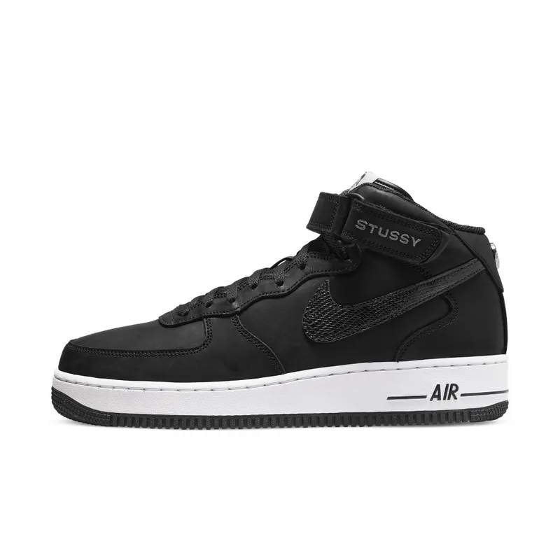 Nike Air Force 1 x Stussy Mid Black – “Grey / Black” (DJ7840-001)