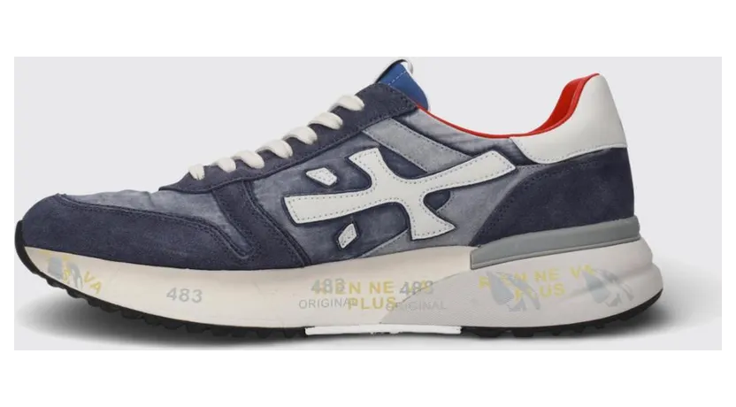 Premiata Mick Suede and Nylon Sneakers Blue (MICK8006) (2)