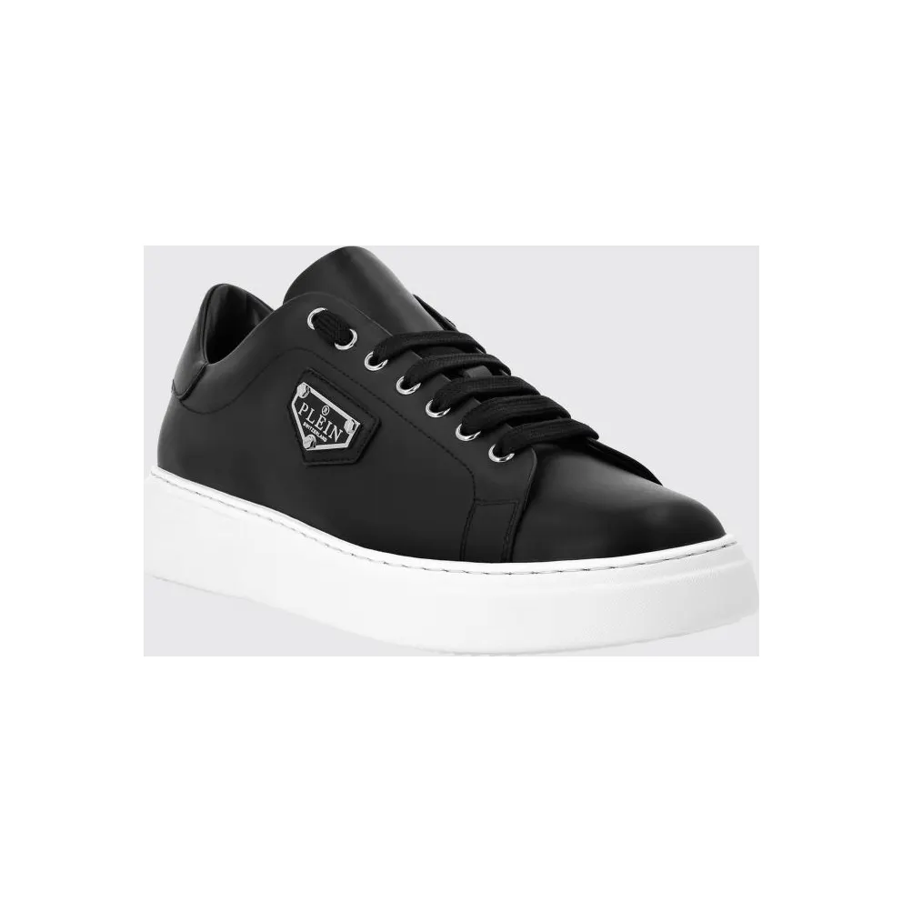 Philipp plein Smooth Leather Low-Top with Applied Side Logo Black (UADSUSC0701PLE075N02)