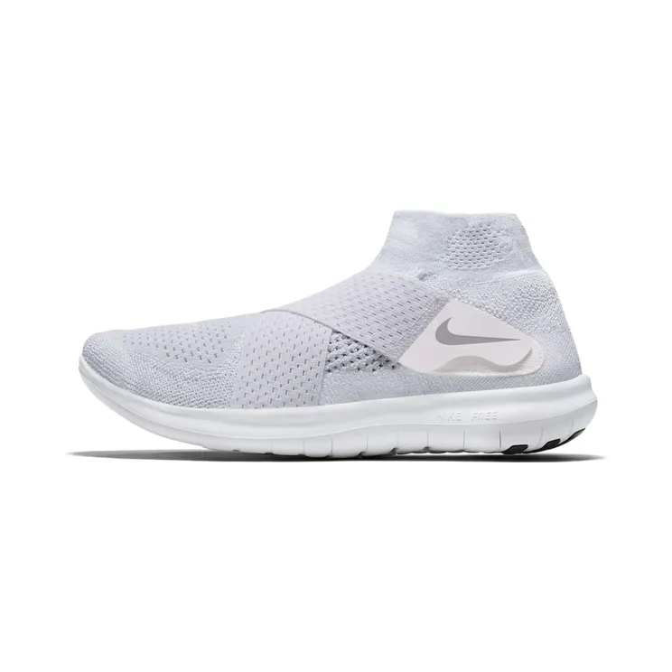 Nike Free RN Motion Flyknit Triple “White / Pure Platinum / Volt / Wolf Grey” (880845-100)