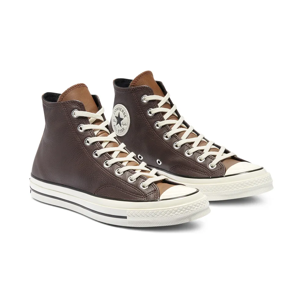 Converse Chuck 70 Leather High ‘Colorblock – Dark Root Brown’ Dark Root/Clove Brown/Egret (169582C)