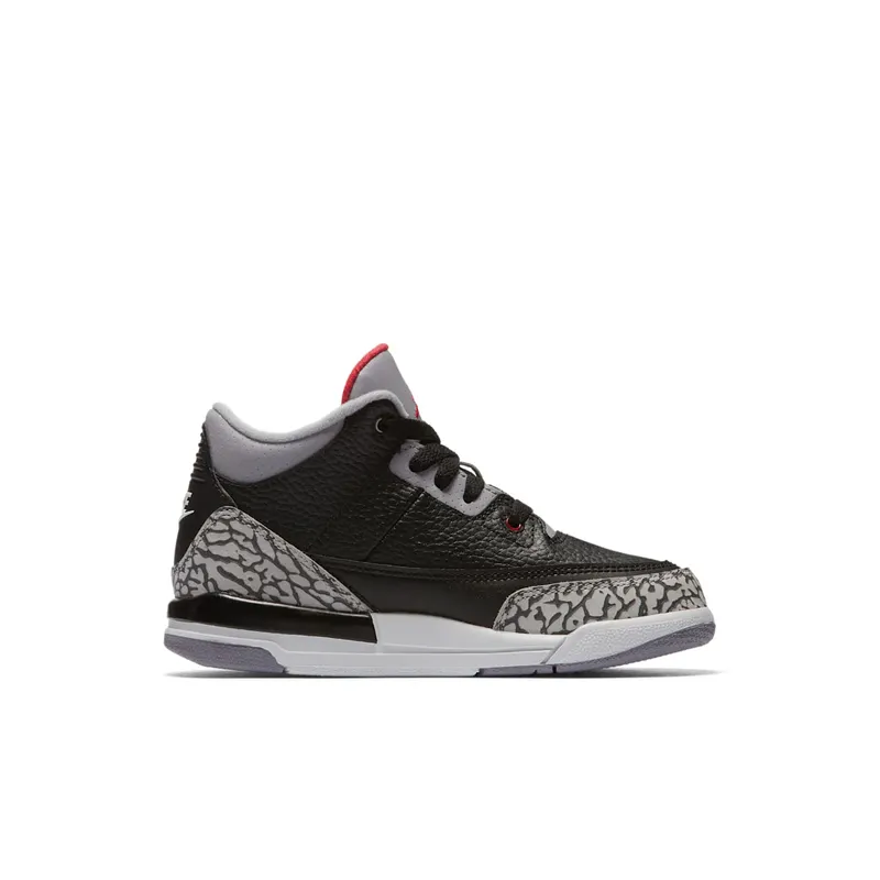 Jordan 3 Retro Black Cement 2018 (PS) Black/Fire Red-Cement Grey-White (429487-021)