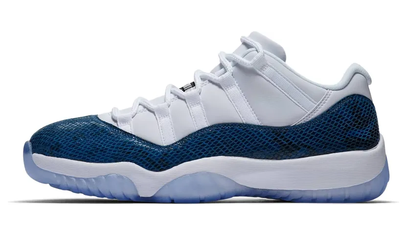 Air Jordan 11 Retro Low Navy Snakeskin “White / Navy / Black” (CD6846-102)