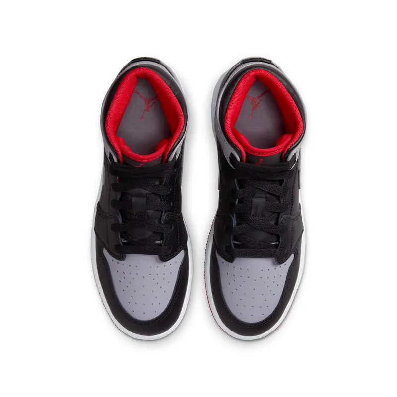 AIR Jordan 1 MID GS “Black Grey Red” (DQ8423-006)