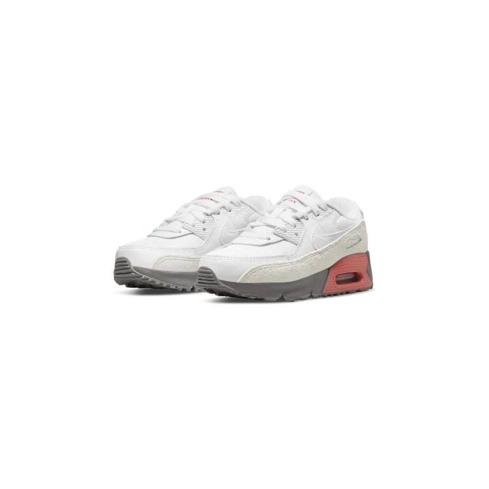 Nike Air Max 90 White Flat Pewter Red (PS) (CD6867-116)
