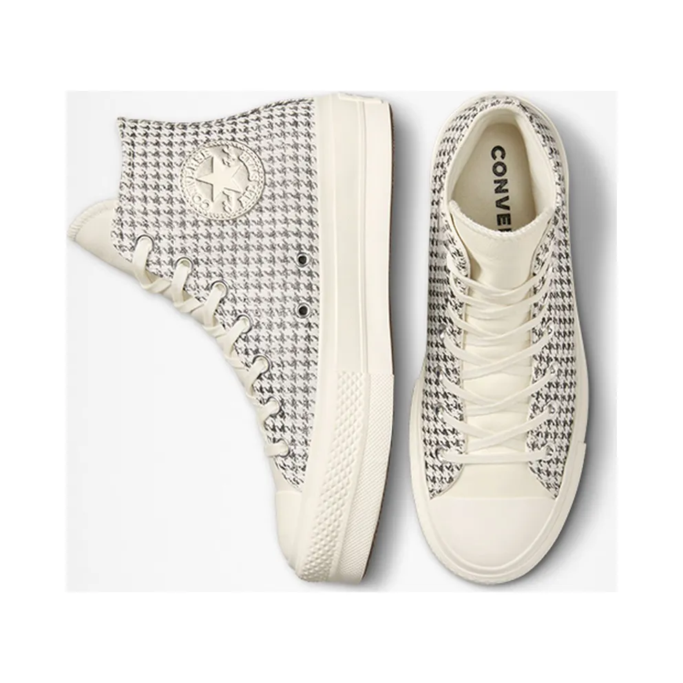 Converse Chuck Taylor All Star Lift Platform Houndstooth Shine Egret/pure Silver/egret (A04276C)