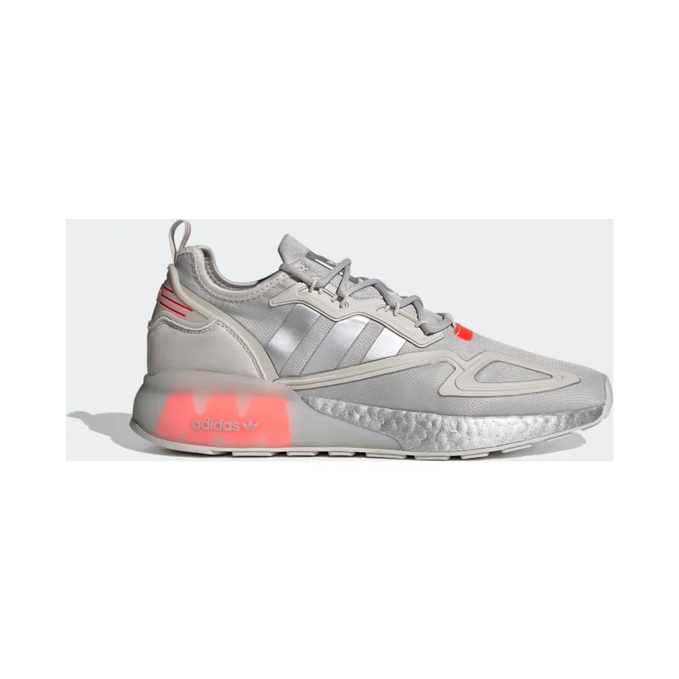 adidas ZX 2K Boost Schuh Grey One / Silver Metallic / Solar Red (FX7028)