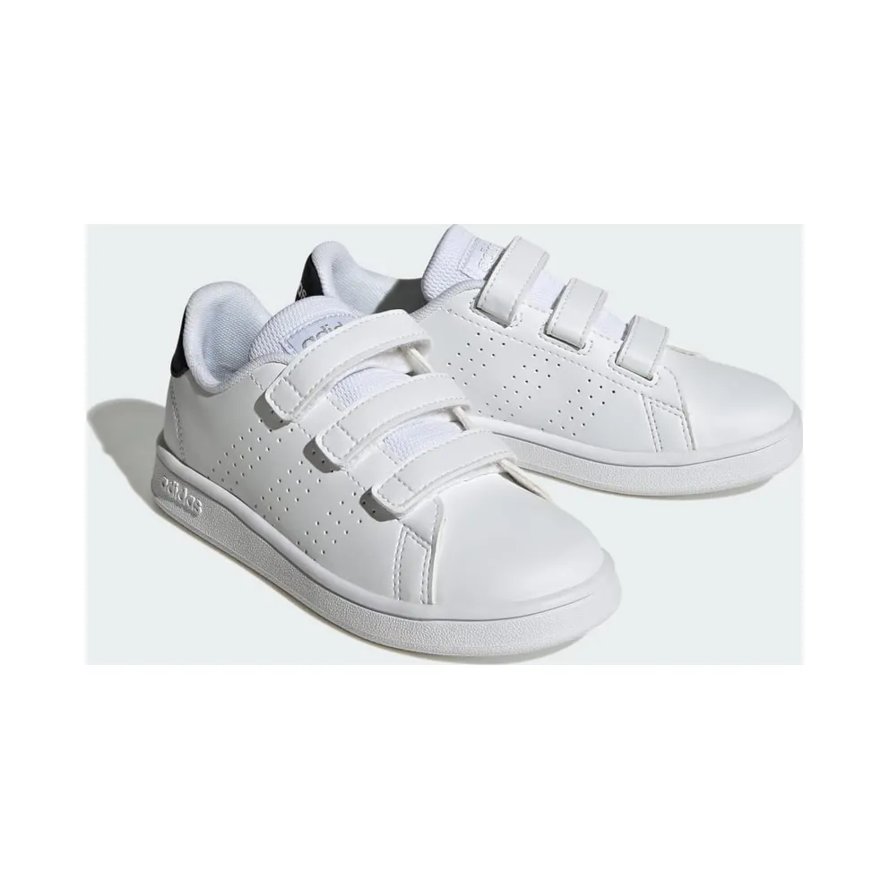 adidas Advantage Court Lifestyle Hook-and-loop “Cloud White / Core Black / Silver Metallic” (IG2516)