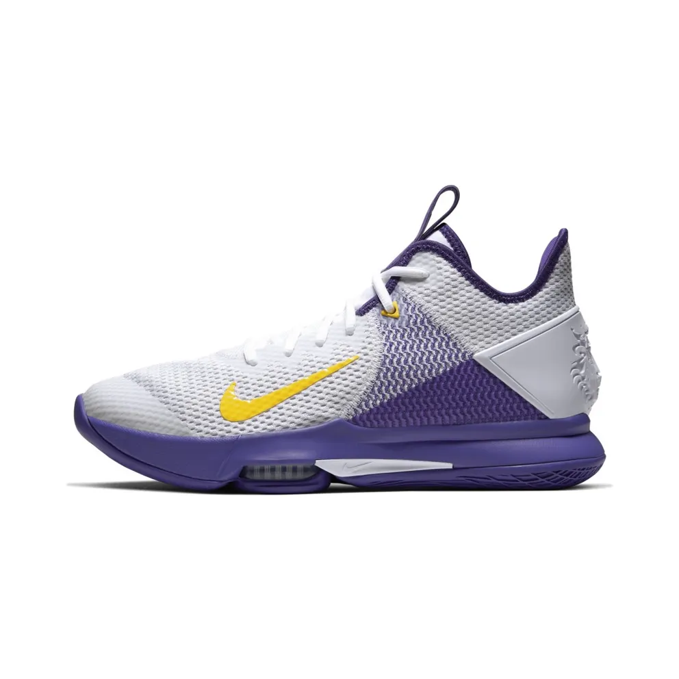 Nike LeBron Witness 4 White/Voltage Purple White/Voltage Purple-Pure Platinum-Metallic Gold (BV7427-100)