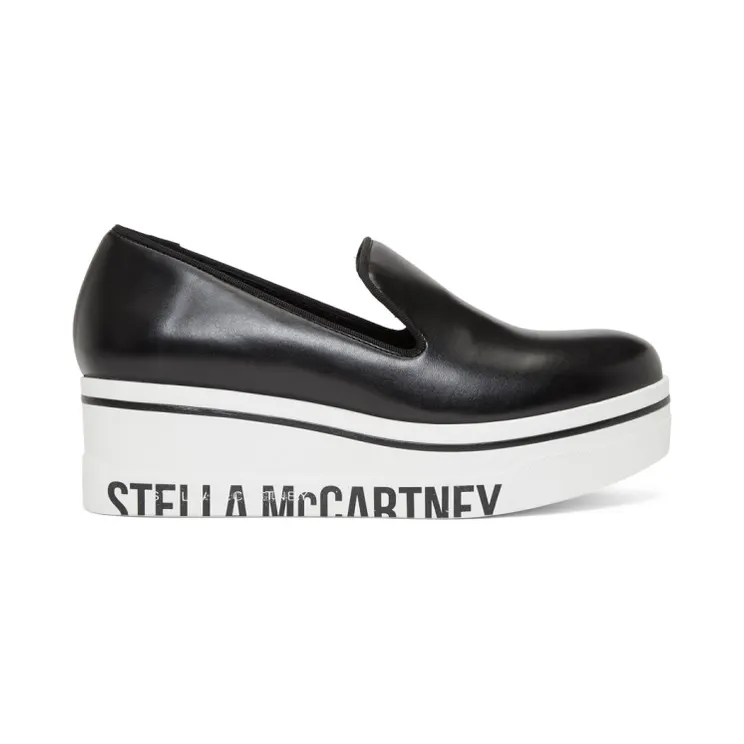 Stella McCartney Black Binx Platform Slip-On Sneakers (580181W188Q)