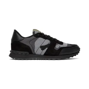 Valentino Garavani Black & Blue Camo Rockrunner Sneakers (WY0S0723QRK)