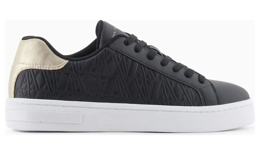 Armani Low-Top Sneakers With Embossed Pattern And Contrast Heel (XDX165-XV891-T780)