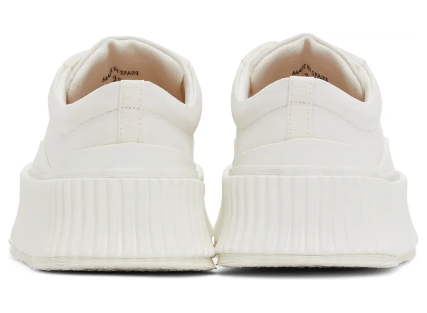 Jil Sander White Canvas Platform Sneakers (JS38133A_15101) (4)