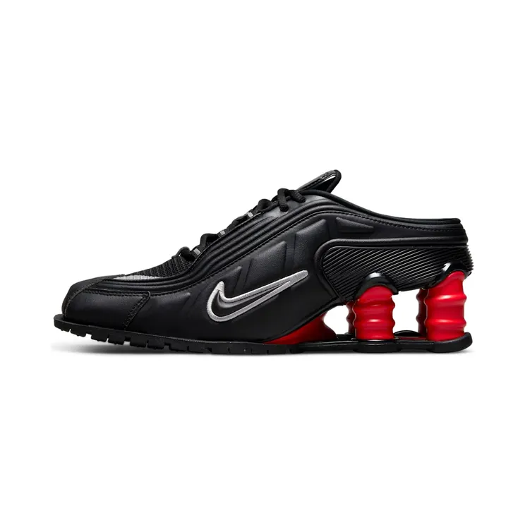 Nike x Martine Rose Shox MR4 “Black / Comet Red / Metallic Silver” (DQ2401-001)