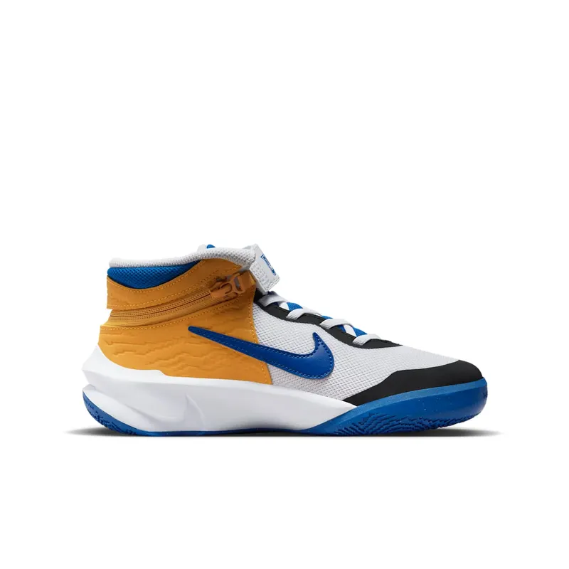 Nike Team Hustle D 10 FlyEase White Yellow Ochre Game Royal (DZ2760-141)
