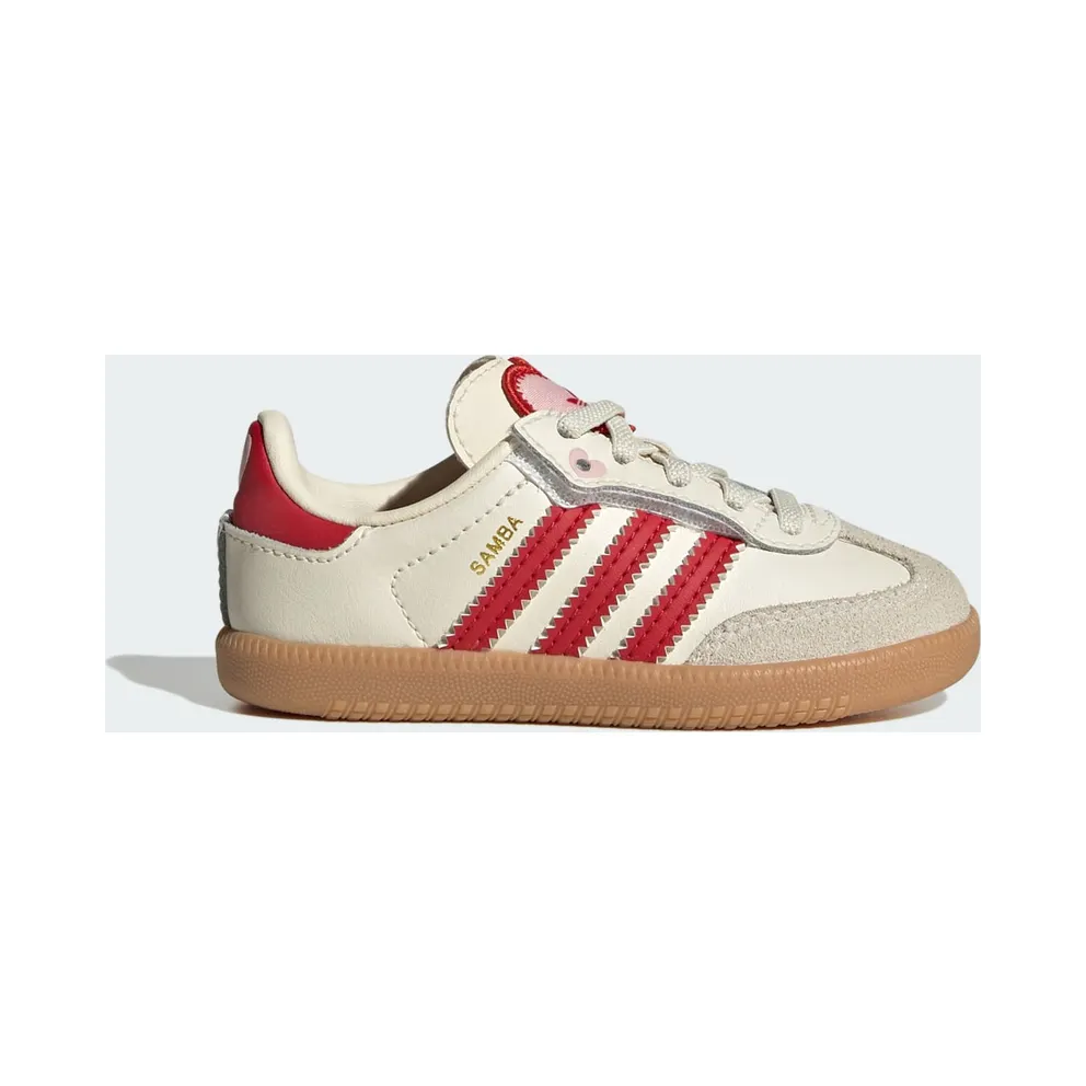 Adidas SAMBA OG COMFORT CLOSURE Shoes MET ELASTISCHE VETERS Cream White / Better Scarlet / Gum (KI6682)