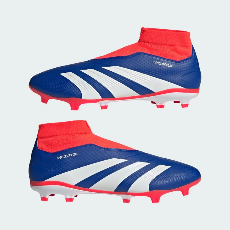adidas Predator League Laceless FG Lucid Blue Cloud White Solar Red (IF6333)