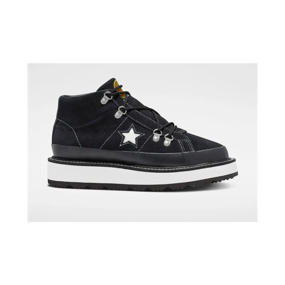 Converse Fleece Lined Boot One Star Mid für Damen Black, White Black/ White (566163C)