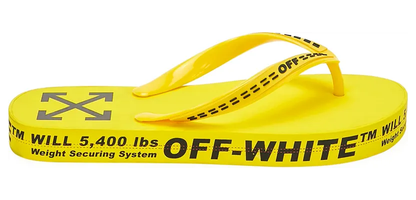 Off-White Logo Typographic Flip Flop Yellow SS20