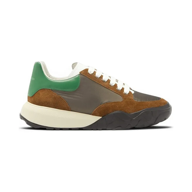 Alexander McQueen Oversized Court Trainer Khaki Walnut Green White (653222 W4JY1 3226)