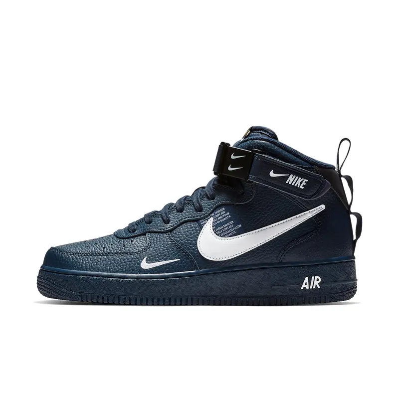 Nike Air Force 1 Mid Utility Obsidian Obsidian/White-Black-Tour Yellow (804609-403)
