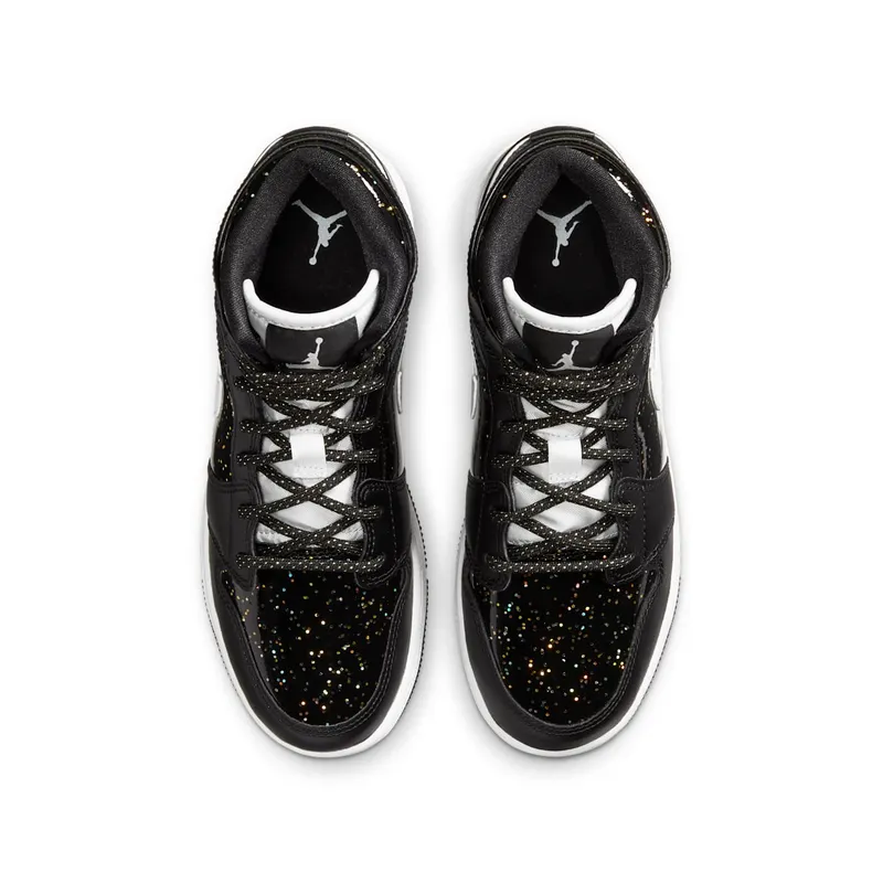 Jordan 1 Mid Black Speckle (GS) Black/White (AV5174-001)