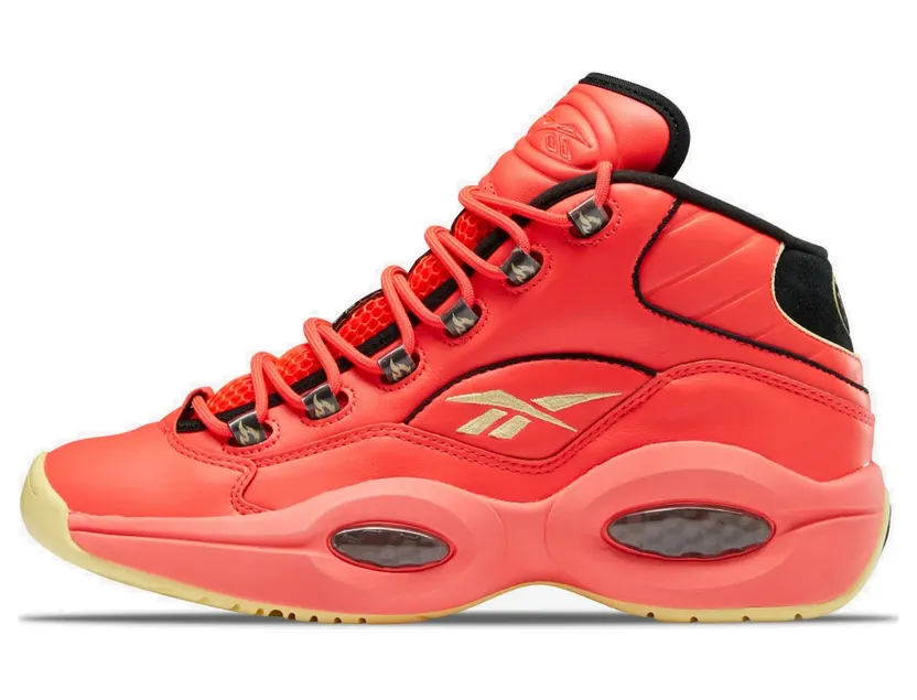 Reebok Hot Ones Question Mid Schoenen Neon Cherry / Black / Yellow Filament