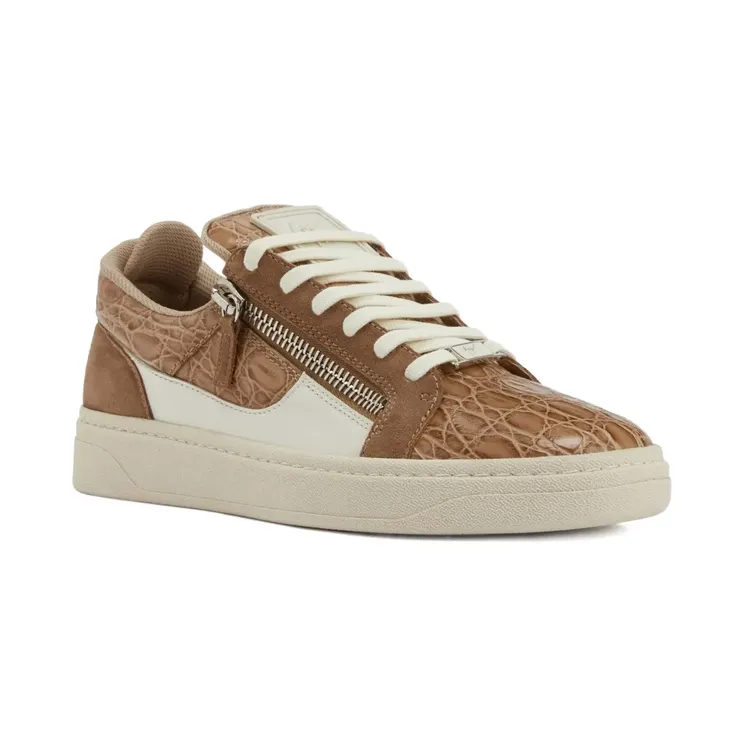 Giuseppe Zanotti Low-top met krokodillen-reliëf en rits “Brown” (RU50021004)