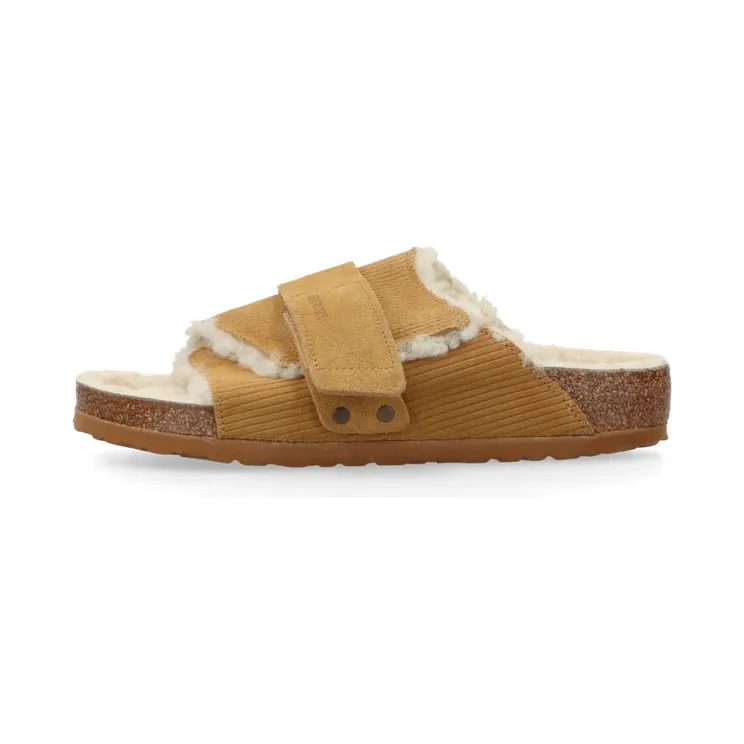 Birkenstock Kyoto Shearling Suede Leather/Fur “Corduroy Cork Brown” – 1028178