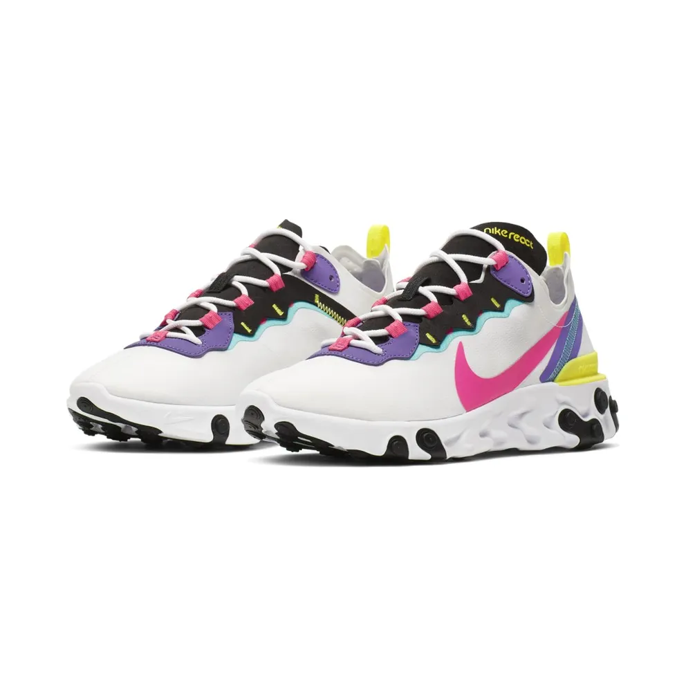 Nike React Element 55 White Psychic Purple Hyper Pink White/Black-Psychic Purple-Hyper Pink (CK0846-100)