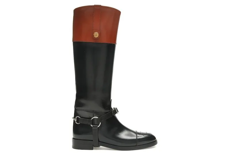 Gucci Knee-High Boot Black Harness Leather (674670 DS8J0 1079)