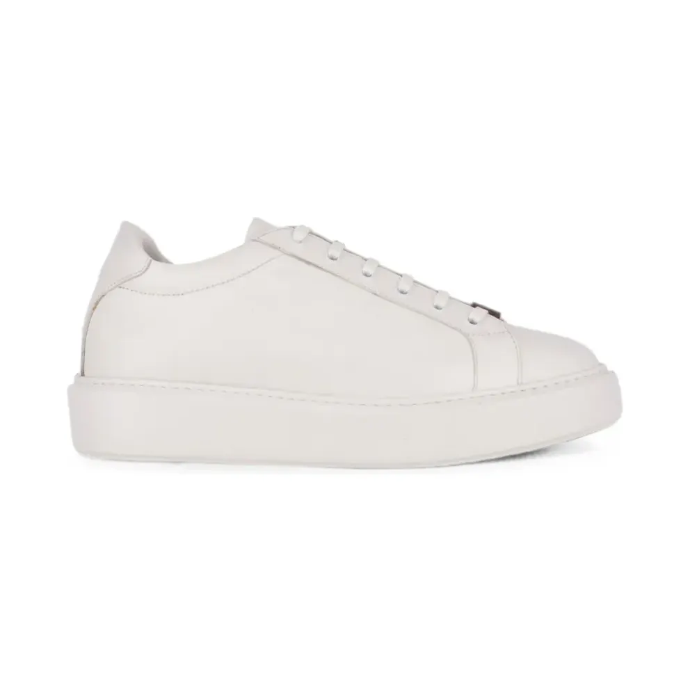 Isaia logo-embroidered platform – White (SNKV0DCALF2000)