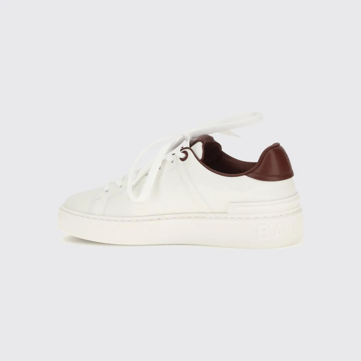 Balmain B-Court Smooth Leather Sneakers with Printed Logo White 1 (HN1VI690LVTRGYQ) (2)