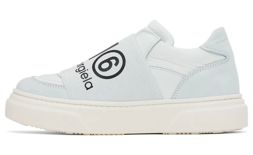MM6 Maison Margiela Kids Off-White & Grey Elastic Logo Sneakers (70341) (3)