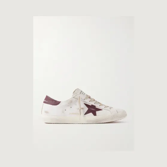 Golden Goose Super-Star Distressed Leather Sneakers White (GMF00101.F008114)