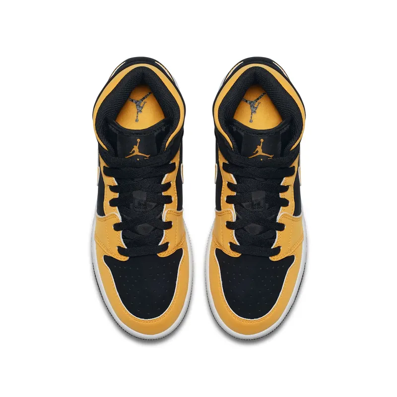 Jordan 1 Mid Reverse New Love (GS) Black/University Gold-White (554725-071)