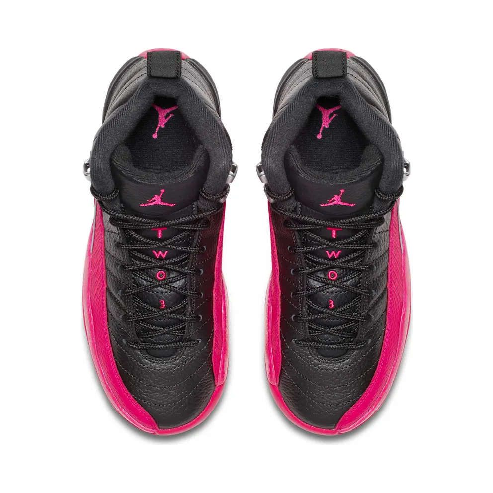 Jordan 12 Retro Black Deadly Pink (GS) Black/Deadly Pink-Metallic Silver (510815-026)