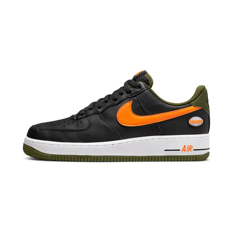 Nike Air Force 1 Low Hoops Black University Gold “Black / Rough Green / White / Total Orange” (DH7440-001)