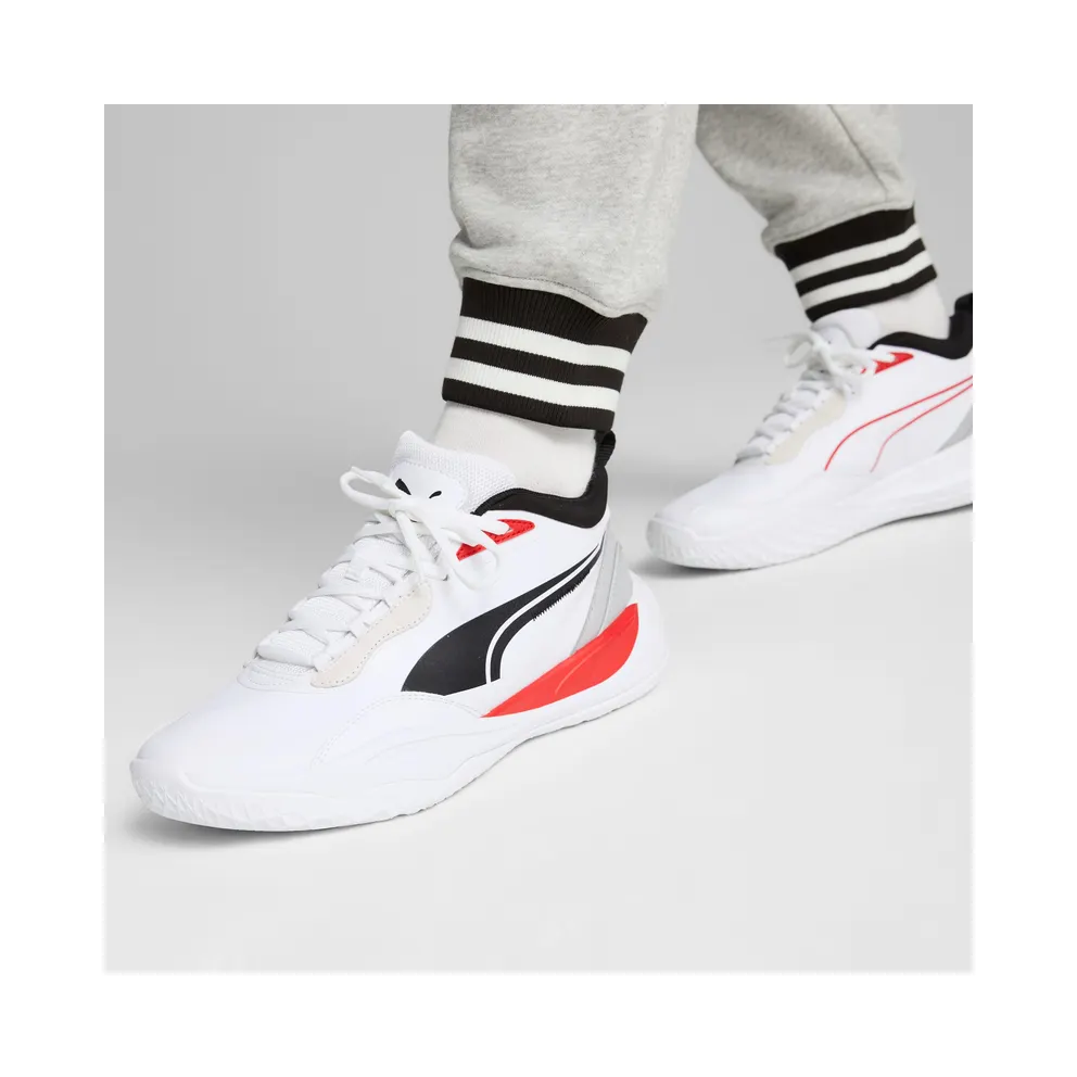 Puma Playmaker Pro Plus Basketball Shoes White/Red (379156-01)